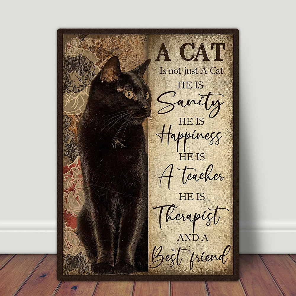 

A Cat Is Not Just A Cat Poster Vintage Black Cat Canvas Prints Painting Animal Friend Wall Art Picture for Modern Home Decor