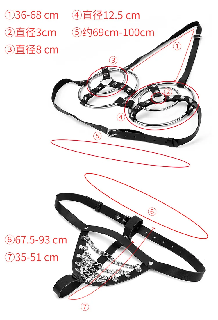 

Fashion Body Harness Lingerie Set Leather Bra Body Bondage Top Cage Punk Gothic Metal Dance Clothing Night Clubs Rave