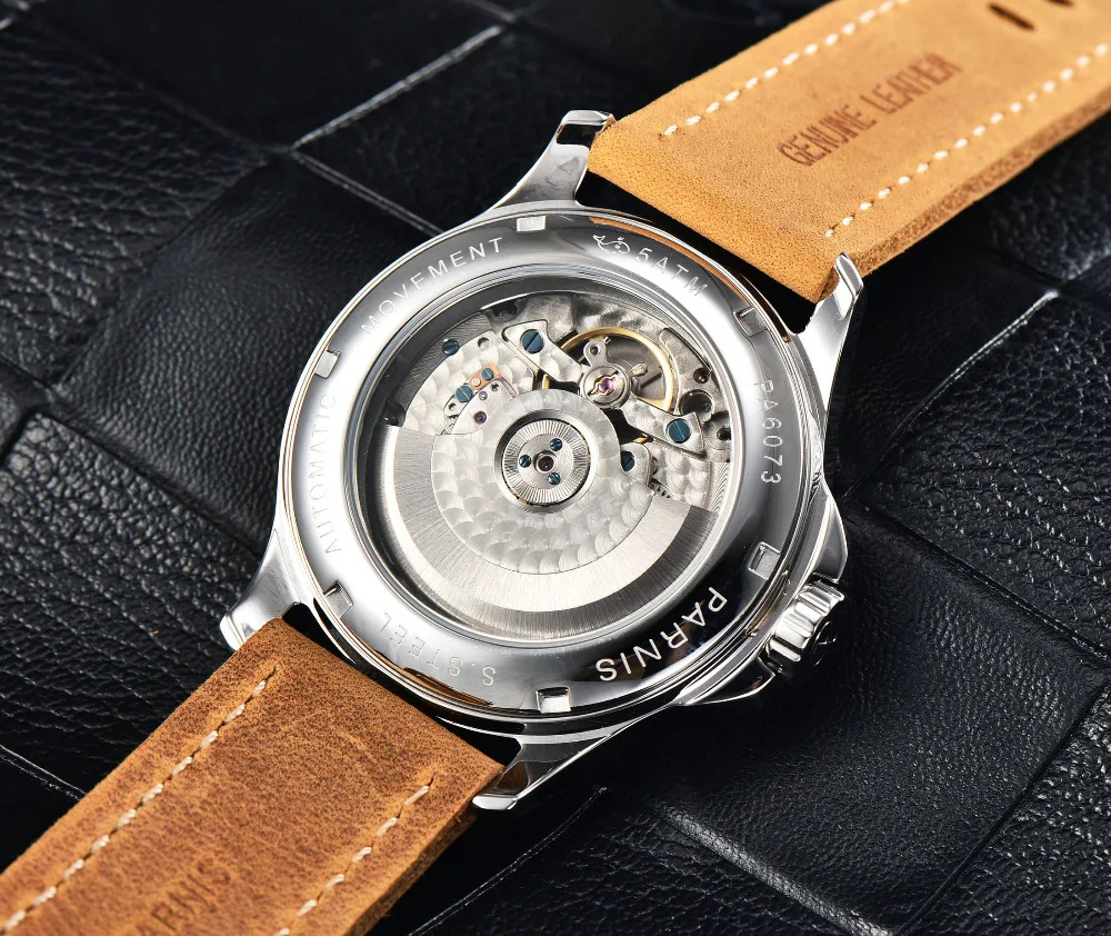 Мужские механические часы с автоподзаводом сапфировым стеклом 44 мм|Мужские часы|