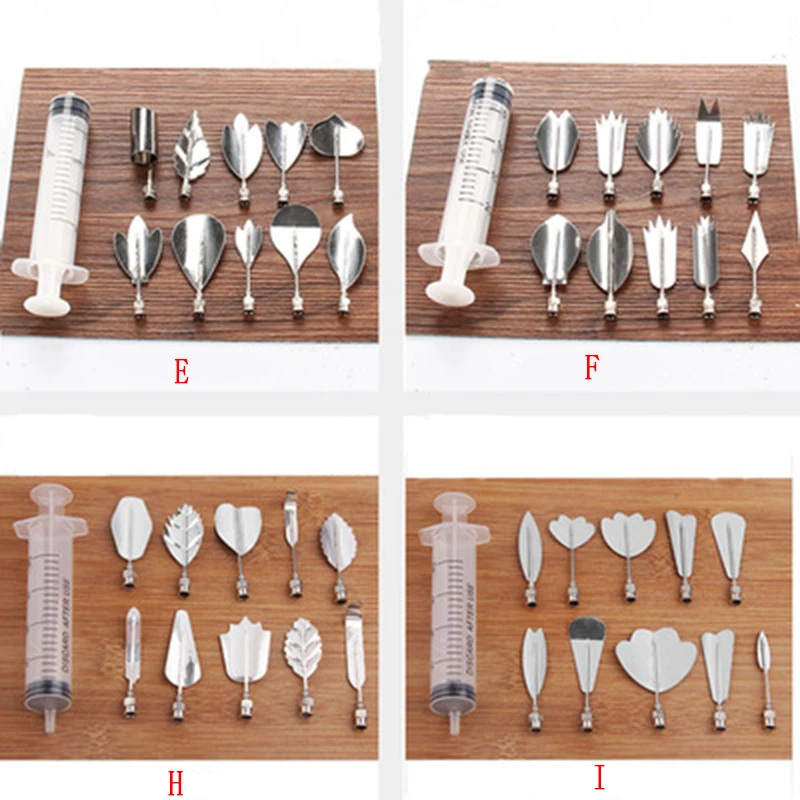 

10 Pcs/Set Cake Decorating Tools Baking Accessories Kit 3D Gelatin Jelly Art Pudding Flower Stainless Steel Nozzle Syringe