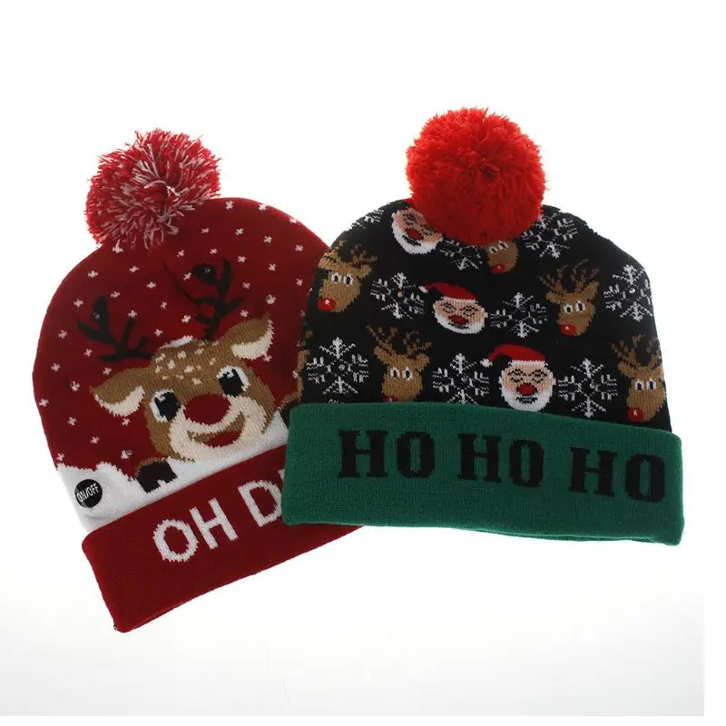 Новинка для женщин и девочек вязаная кепка со светодиодной подсветкой