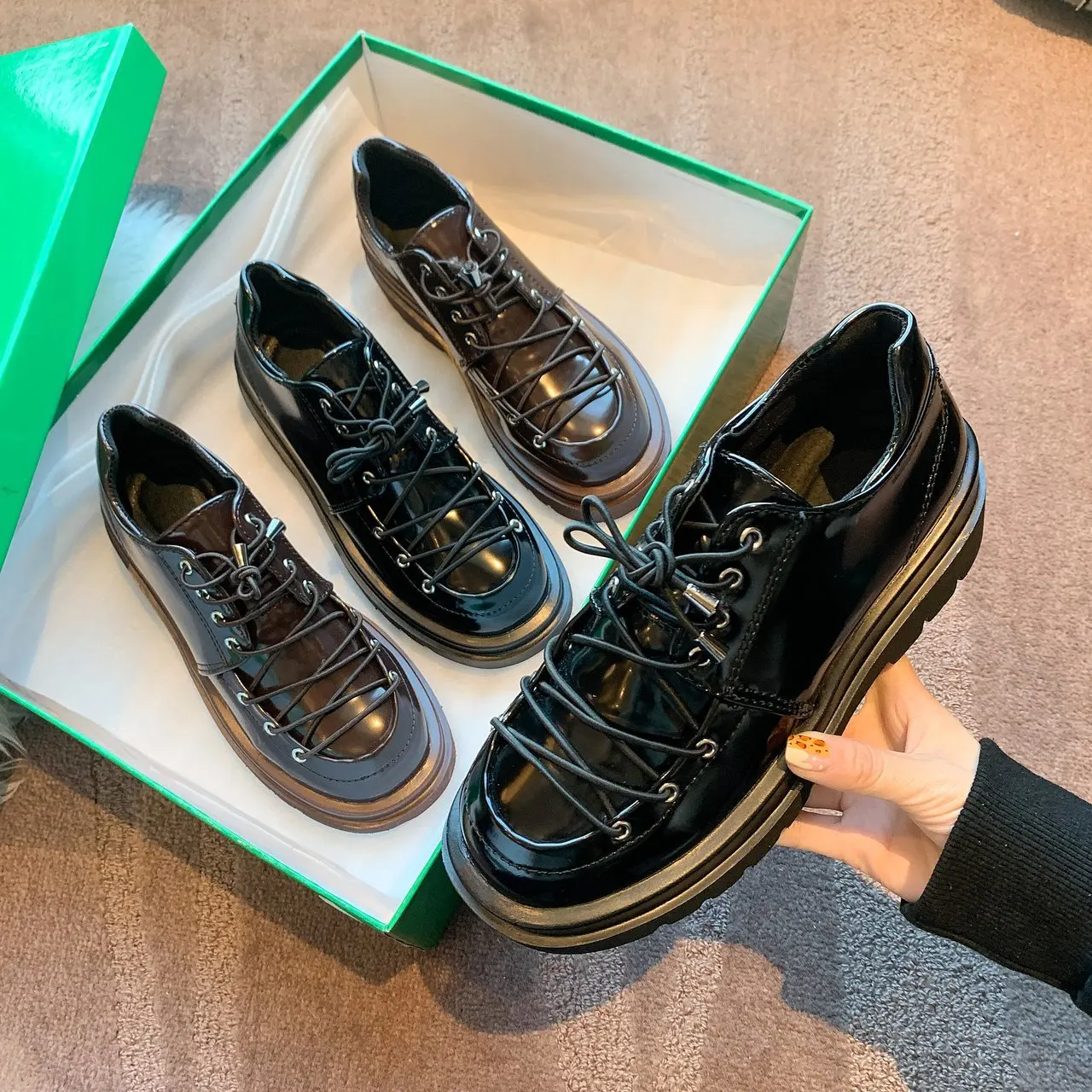 

Женские туфли на плоской подошве, повседневные кроссовки на платформе, туфли-оксфорды, модная женская обувь в стиле каваи, Лолита, готическа...