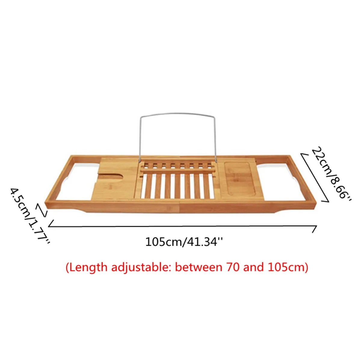 

Bamboo Bathtub Tray Shelf Book Wine Tablet Holder Reading Rack Stand Bathtub Rack Retractable Bathtub Tray Bathroom Accessories