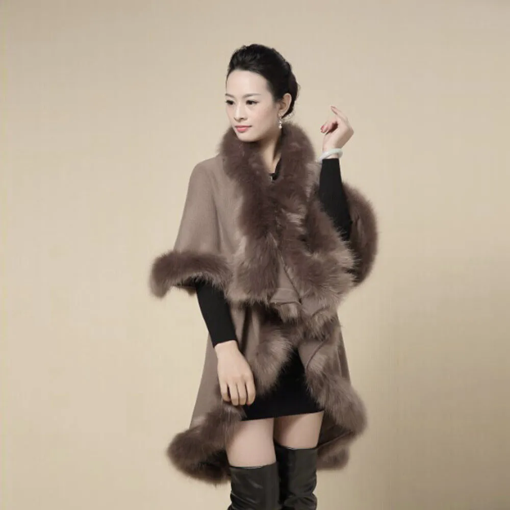 Женская Шуба из искусственного меха кожаная с лисьим меховым воротником и