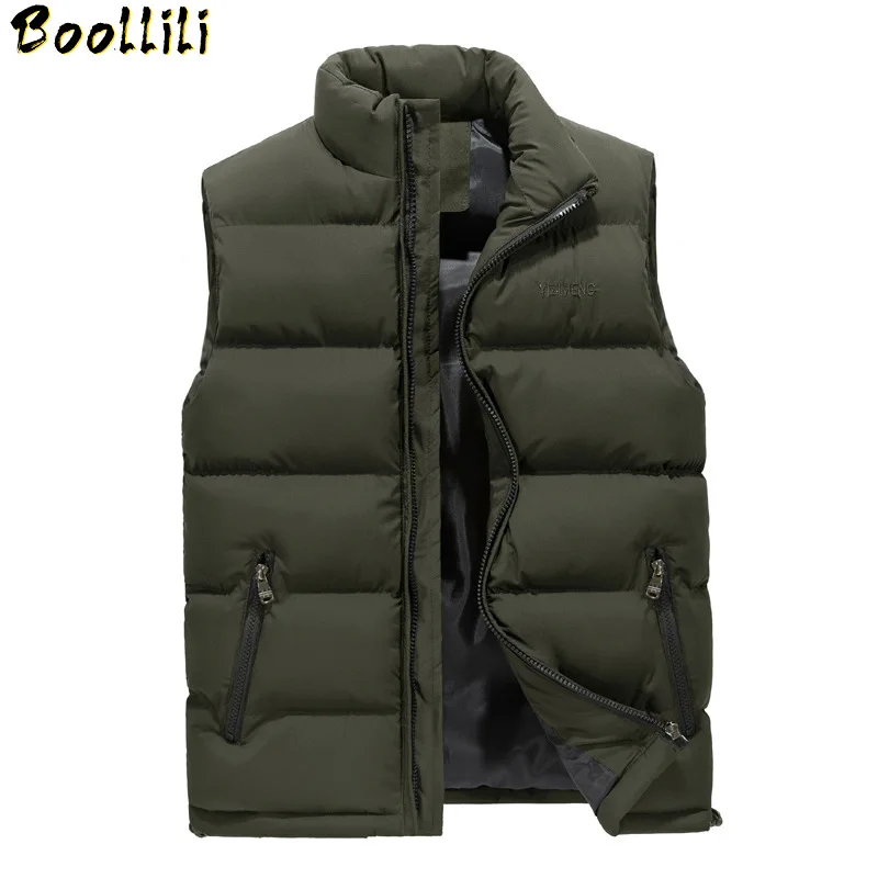 

Зимняя Осенняя жилетка Boollili, мужское пуховое пальто с хлопковой талией, парка, куртка без рукавов, мужские парки