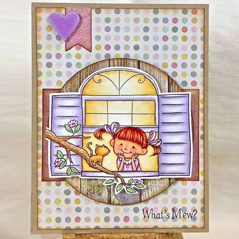 Mew хорошего дня! Прозрачные штампы для сделай сам создание карт улыбка девочка и