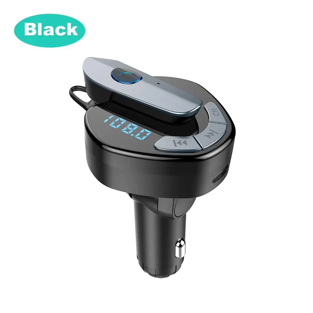 Автомобильный беспроводной Bluetooth FM Bluetooth передатчик с наушниками гарнитура Автомобильный MP3-плеер радио-Кассетный проигрыватель модулятор