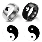 Кольца для мужчин и женщин, из нержавеющей стали, черного и белого цвета