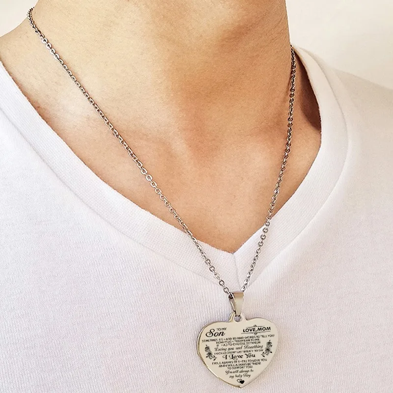 Ожерелье с надписью для моей дочери сына жены девушки мамы из нержавеющей стали |