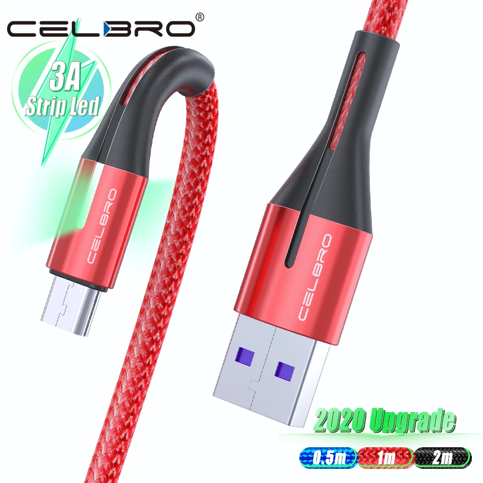 Кабель Micro USB 0 5/1/2 м для быстрой зарядки 3 А зарядный кабель мобильного телефона