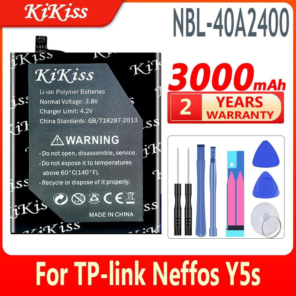 

New 3000mAh High Capacity NBL-40A2400 Battery for TP-link Neffos Y5s TP804A TP804C Cell Phone Battery +Gift Tools