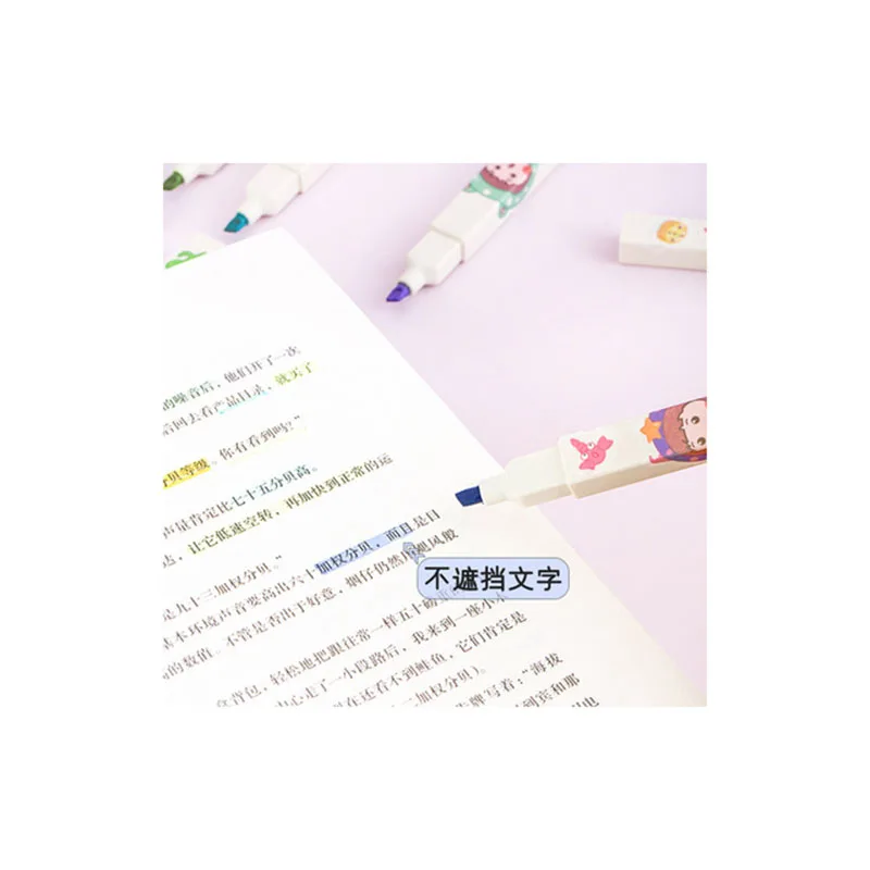 

12pcs/Set Cute Highlighter Kawaii Colored Marker Pen DIY Journal Stationery Fluorescent Pen For Students Office School Supplies