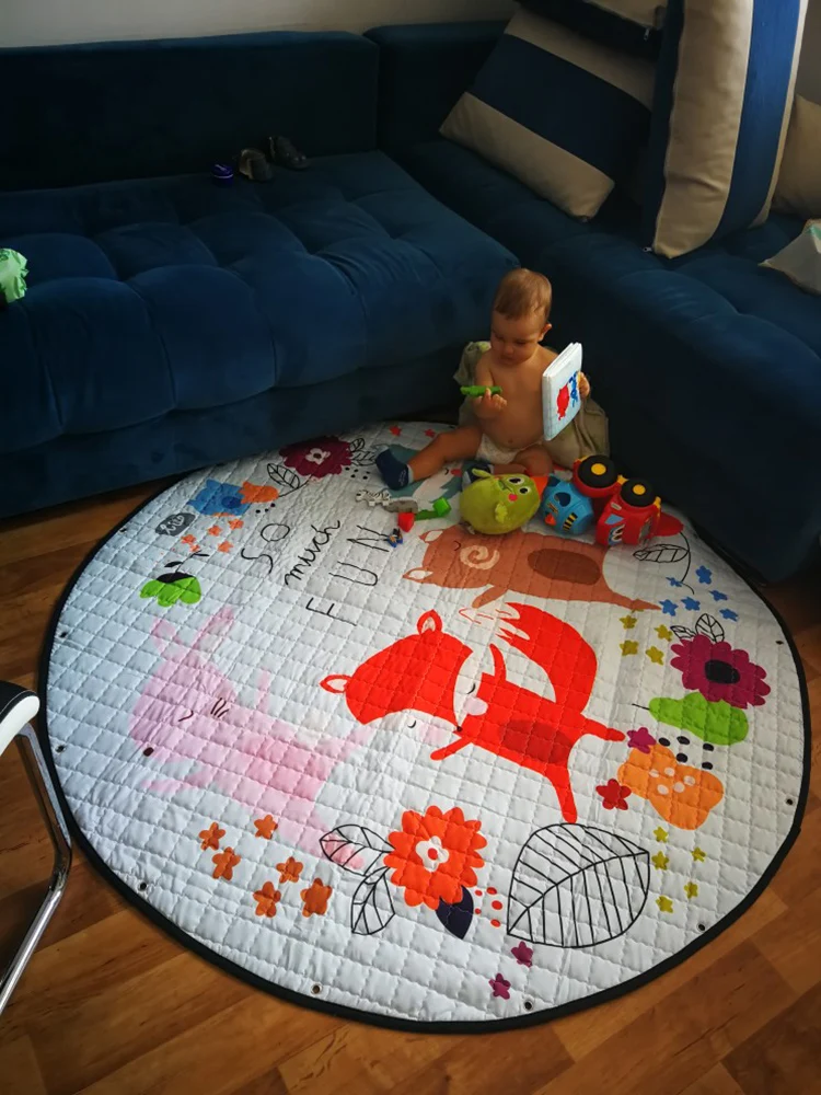 150 см детский игровой коврик, игровой коврик, детский игровой коврик, коврик для ползания, мешочек для хранения игрушек, 1 шт