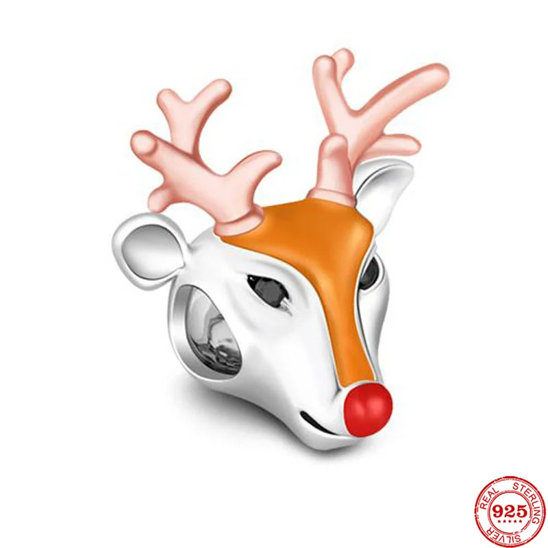 Новинка S925 Шарм в виде арбуза яблока оленя дом шоколад кофе Подходит для Pandora