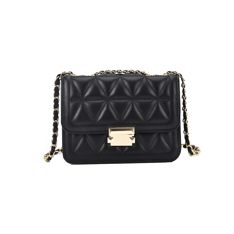 

Two Styles PU Leather Crossbody Shoulder Bag 2021 Trendy Luxury Solid Color Chain Design Ladies Handbags Fashion Female Totes