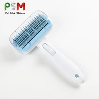 bps self cleaning button dog brush stainless steel round head pet hair remover lice comb dog grooming dogs accessoires
