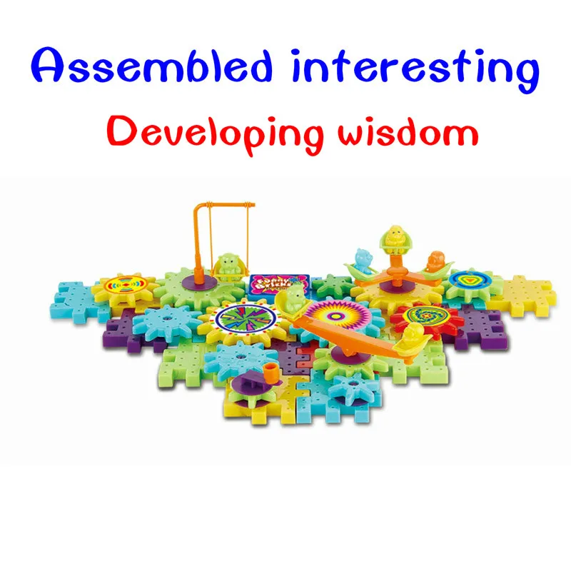 81 пластмассовая электрическая Шестерня 3D пазл Строительный набор кирпич детские