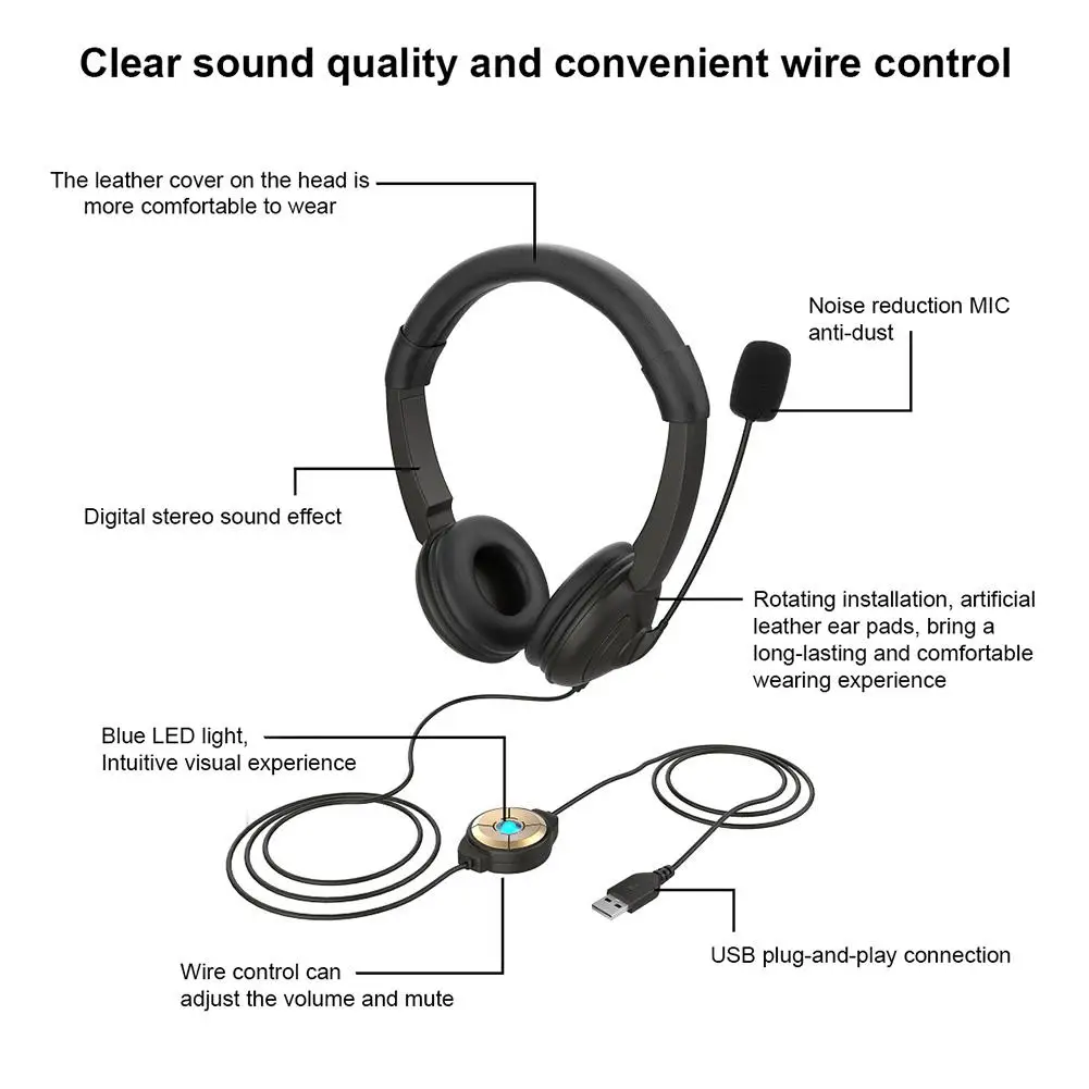 

Wired Headset Gamer PC USB 9D Stereo Headsets Surround Sound Noise Cancelling Microphone Gaming Laptop Tablet Gamer