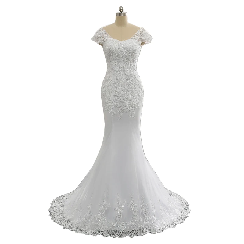 Пикантные Vestido De Noiva белое кружевное с открытой спиной фасона &quotРусалка&quot