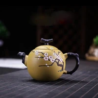authentic yixing tea pot purple clay plum dragon egg teapot ore beauty kettle handmade tea set customized 250ml zm226