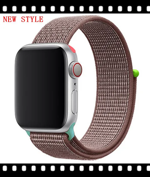 Ремешок для apple watch band sport loop apple watch 5 4 3 band 44 мм 40 мм iwatch 5 4 42 мм 38 мм correa нейлоновый браслет pulseira nato - Цвет ремешка: Smoke purple 10 hit