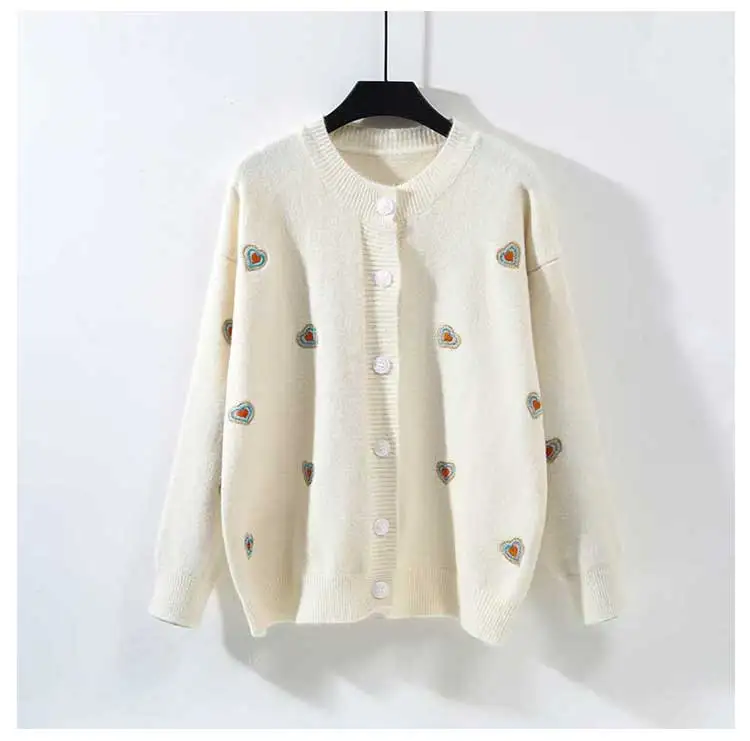 Женский кардиган на пуговицах H.SA Свободный вязаный розового цвета трикотажные