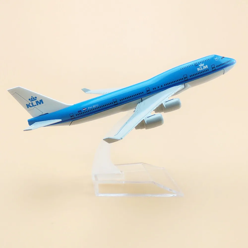 16 см металлический летательный аппарат Φ KLM B747 дыхательные пути Боинг 747 400
