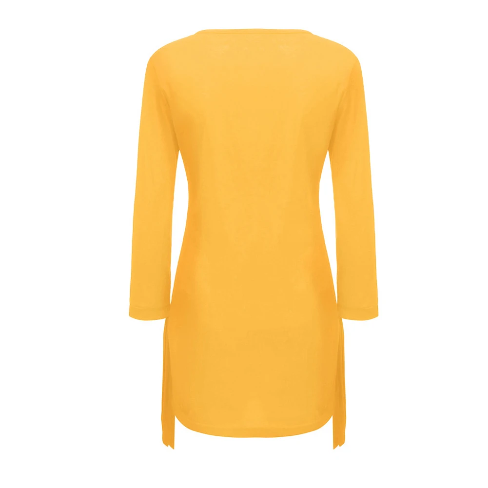 Женское однотонное повседневное прямое платье с круглым вырезом и бантом весна