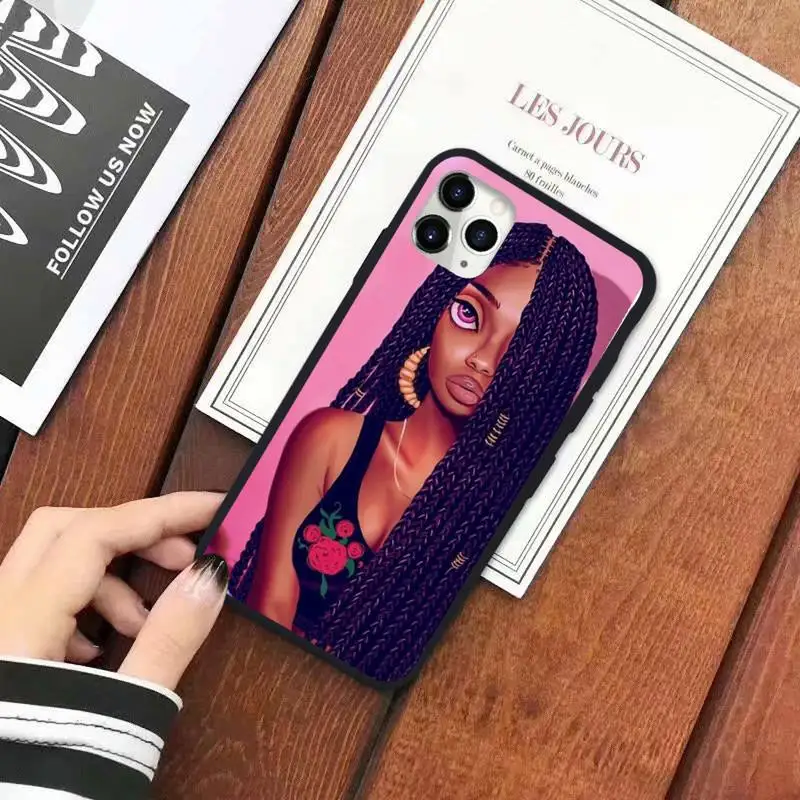 

Melanin Africa black girl Phone Case for iPhone 11 12 pro XS MAX 8 7 6 6S Plus X 5S SE 2020 XR