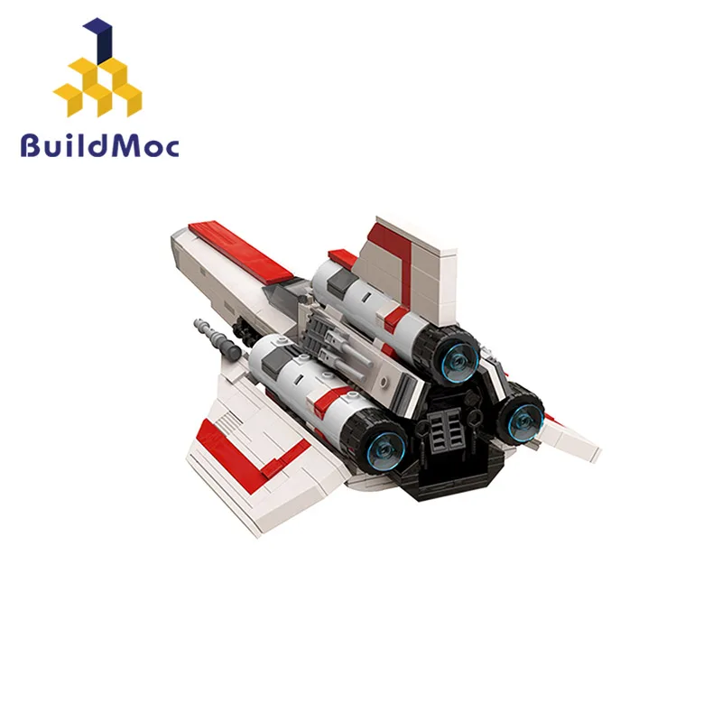 

Buildmoc Space Wars Move Battlestars Galactica Gray Colonial Viper MK1 модель космического корабля строительные блоки кирпичи для детских игрушек