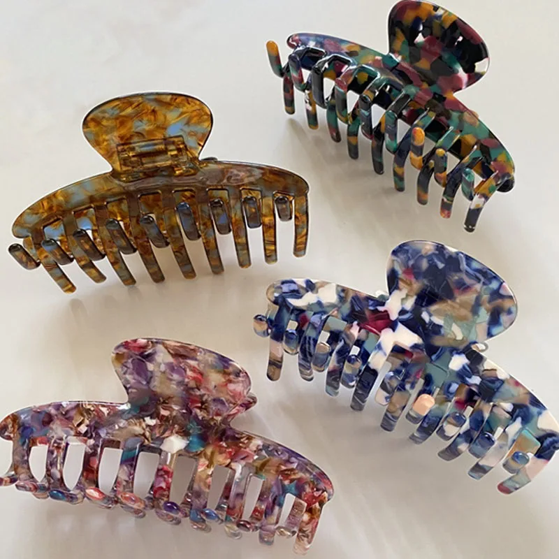 

Geometric Acetate Large Square Hair Claws Good Quality Hair Crabs Clip Leopard Grain Hair Clamps For Women Hair Accessories