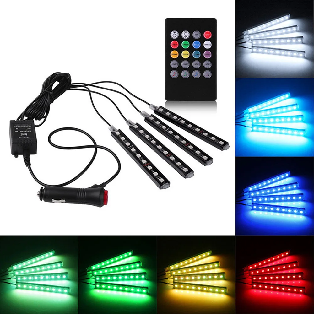 1 комплект (4 шт.) Автомобильный RGB светодиодный светильник s цвета автомобильный