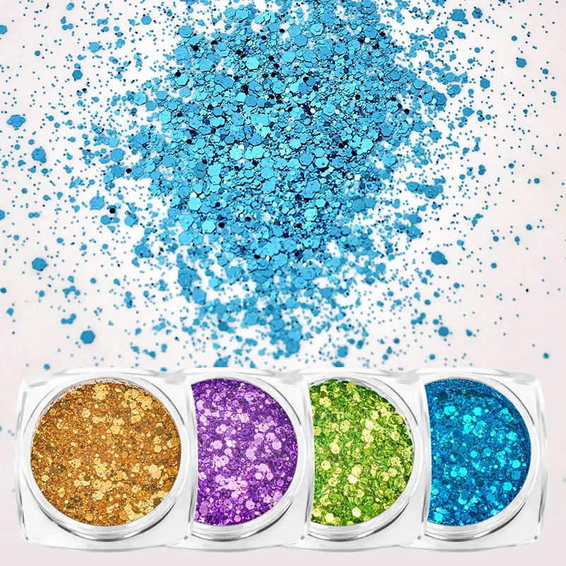 Разноцветные Блестки для дизайна ногтей от RBAN блестки блестящий порошок в виде