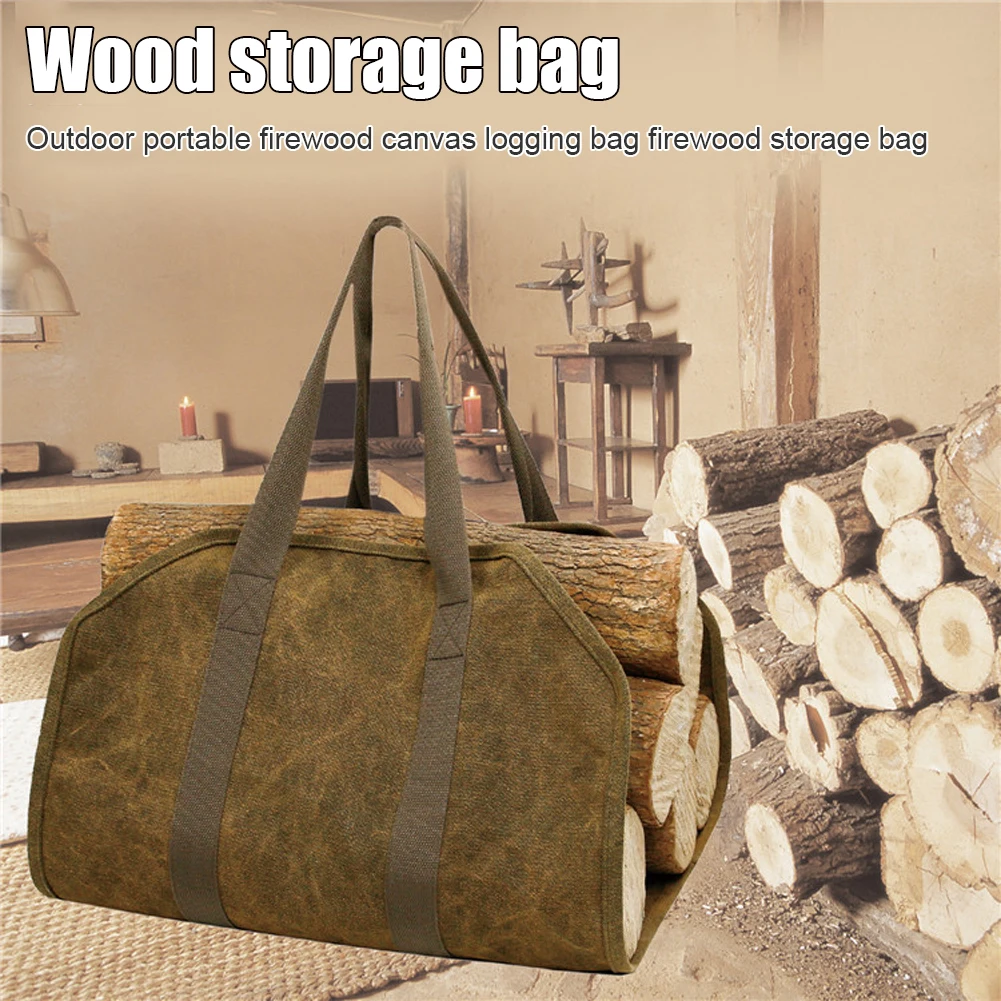 Сумка для хранения дров портативная холщовая переноска отдыха на открытом