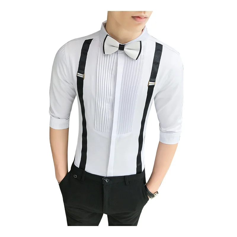 Мужская мода ремень Декоративные Двойная рубашка с фальш-вставкой в рукавами