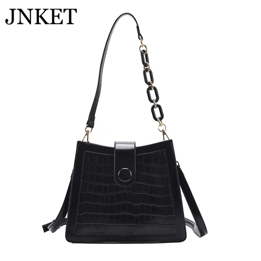 

JNKET New Fashion Exquisite Shopping Bag Women PU Leather Handbag Western Style Crossbody Bags Shoulder Bag Casual Women Totes