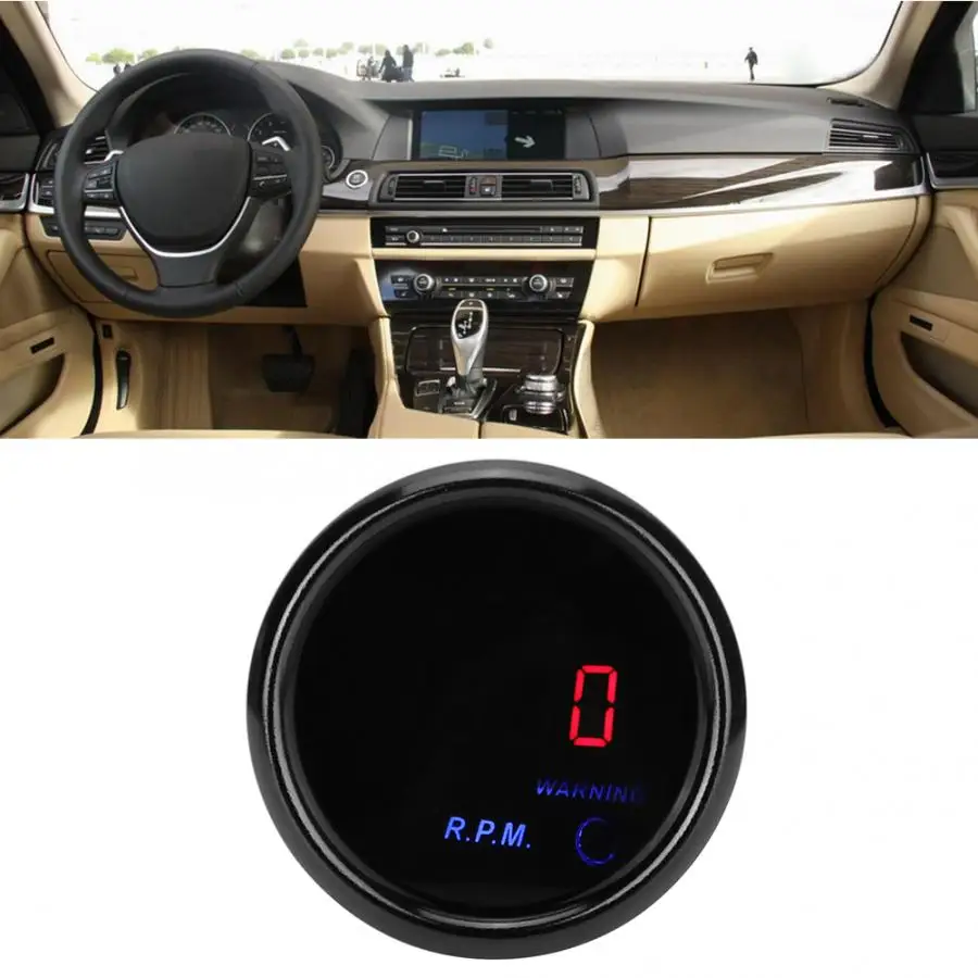 2 дюймовый Автомобильный Тахометр светодиодный красный цифровой дисплей