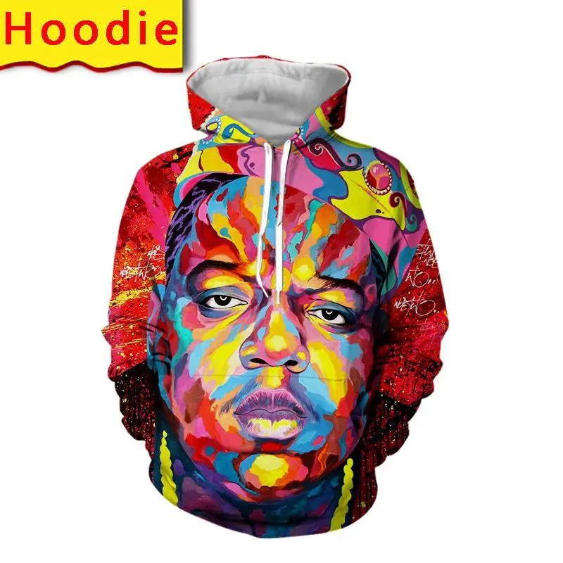 

Biggie Hoodie Sweatshirt 3d Print Men Harajuku Hip Hop Pullover Funny Pants Punk Jacket Streetwear Shirt Anime Clothes Blanket