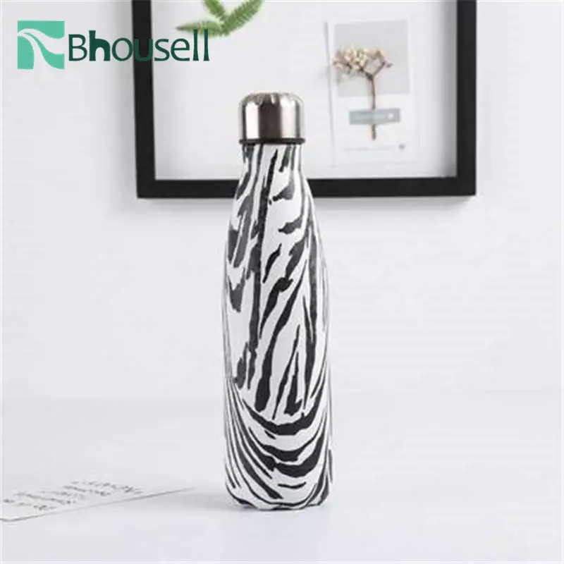 Бутылка для воды из нержавеющей стали с двойными стенками и текстурой древесины