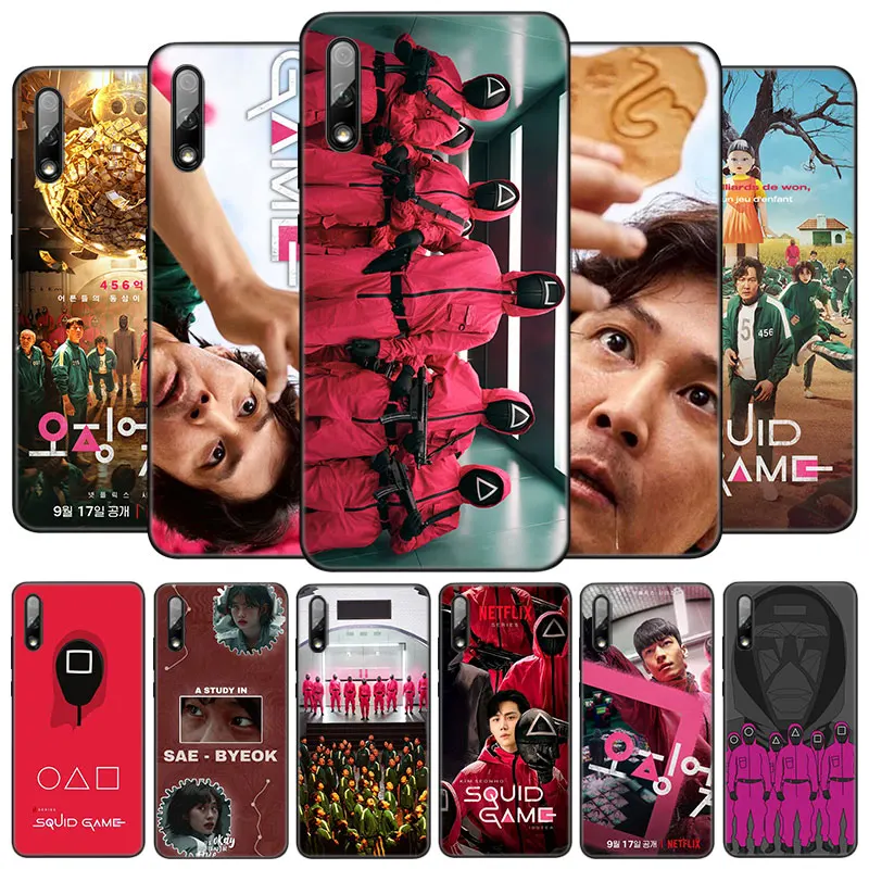 

Squid Game Korea Case For Huawei Honor 10X Lite 7A 7S 8A 8S 8C 8X 9A 9C 10i 20i 30i 20S 20E 9X Pro 10 8 Lite Soft Black Cover