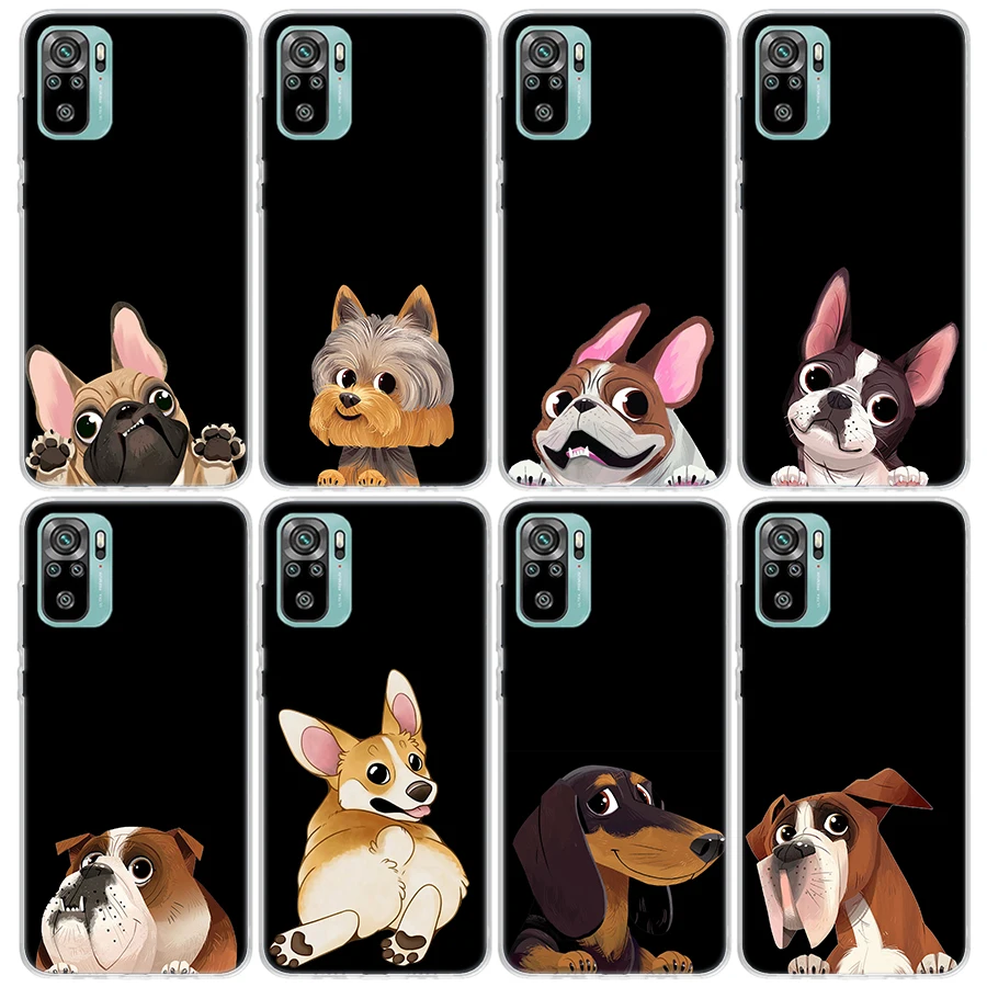 

Pug Dog French Bulldog Phone Case For Xiaomi Redmi Note 10S 9S 8T 11T 11 10 9 8 Pro 9T 9A 9C 8A 7A 7 5 Clear Soft TPU Back Cover