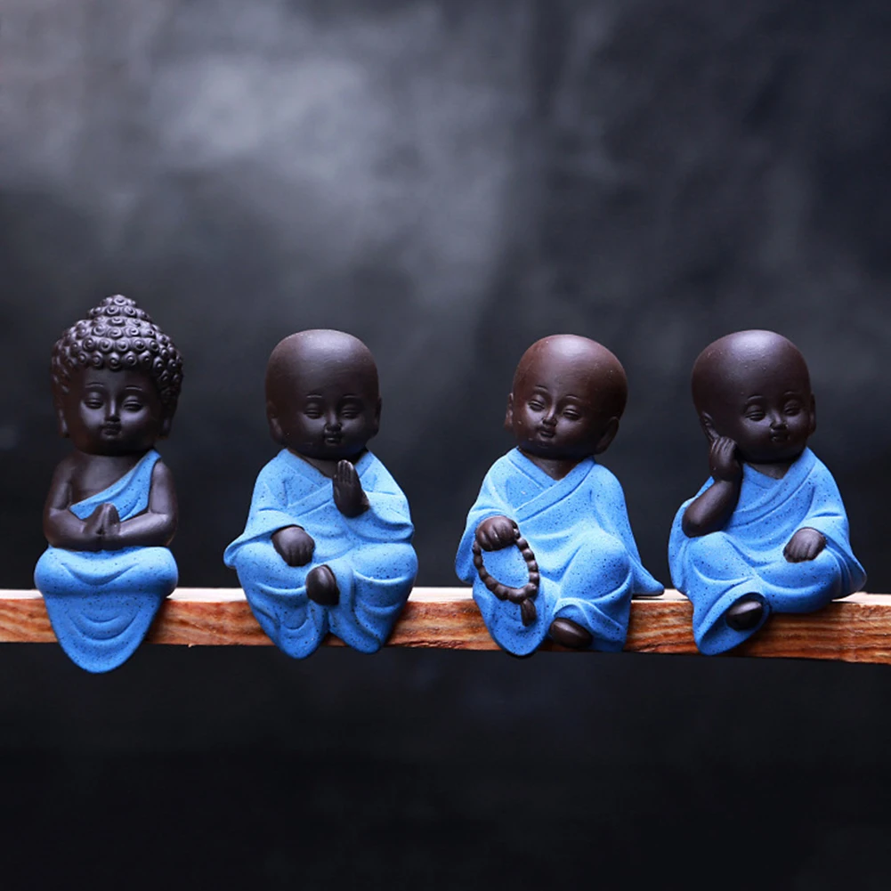 Cute Ceramic Mini Monk Buddha Statue Sculpture Figurine Craft Home Desktop Decoration | Дом и сад