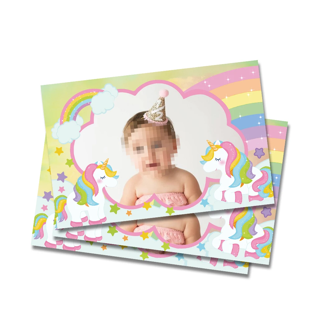 Единорог вечерние принадлежности коробка пригласительные карты Баннер Висячие