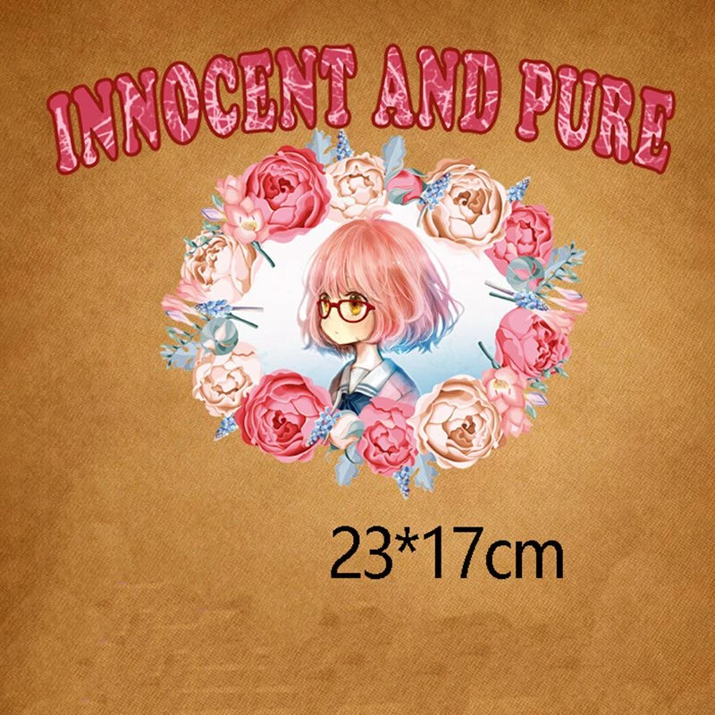 Beautiful Flower Girls Shape Heat Transfer Stickers A-level Washable Iron On Applique For T-shirt Dresses DIY Clothes Decoration | Дом и сад