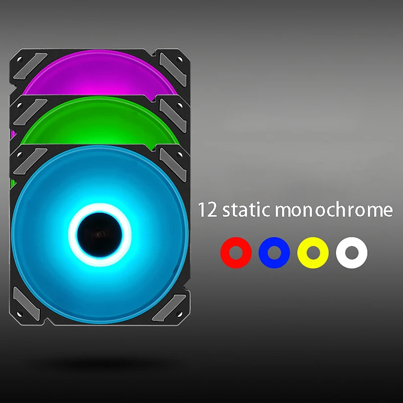 

Coolmoon Rgb Computer Case Fan, 12cm Synchronous Silent Wireless Remote Control Led Computer Case Cooling Fan(6 Pcs)