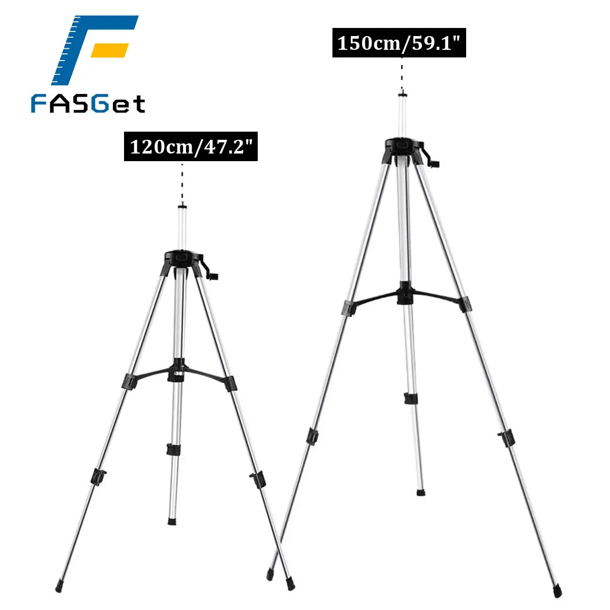 FASGET 1.2M/1.5M Laser Level Tripod Adjustable Height Thicken Aluminum Tripod Stand For Self leveling Tripod