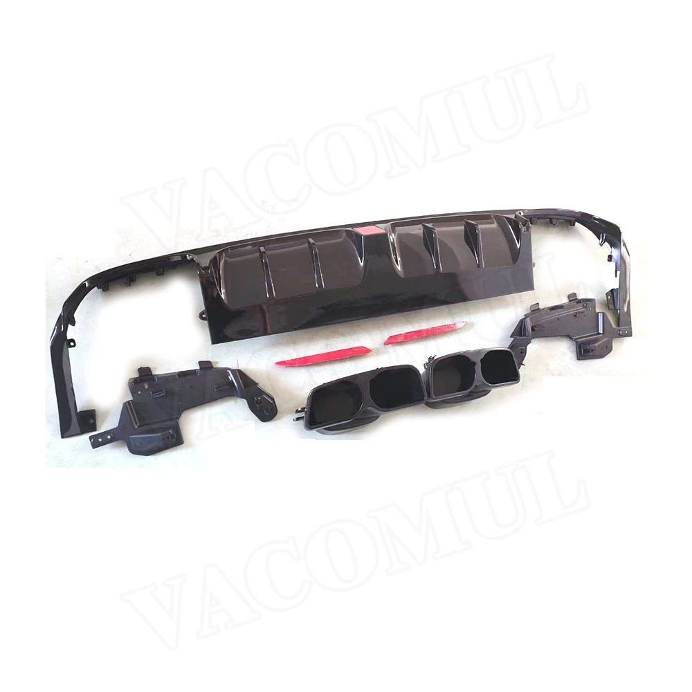 Диффузор губа на задний бампер с выхлопными наконечниками для Mercedes Benz S Class W222 S63 S65