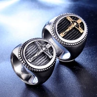 new christian jesus cross pattern ring mens ring fashion metal ring religious accessories party jewelry
