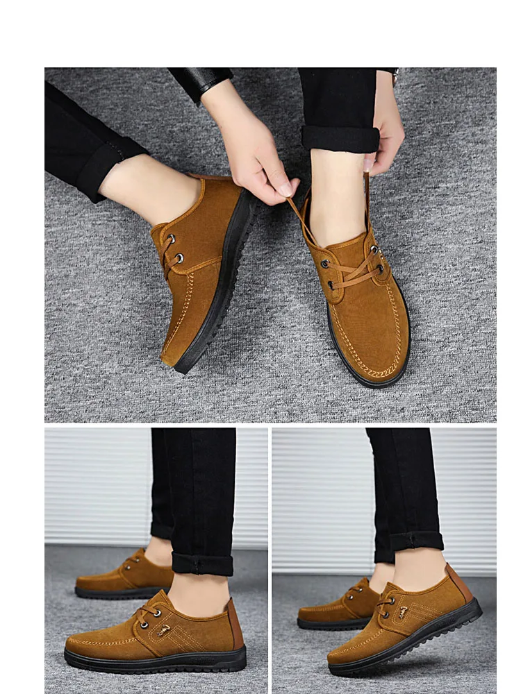 

Old Beijing Cloth Shoes Middle-Aged Elderly Men 2021 Spring New Men's Shoes Breathable Anti-Slip Father Shoes Wholesale Casual