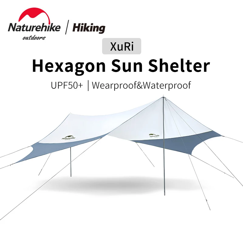

Naturehike Ultralight 2.8kg Portable Camping Sun Shelter 15D Silver Coated Large Space Sunproof Waterproof Beach Picnic Awning